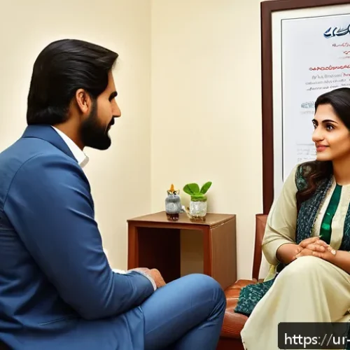 Home 17 임상심리사 자격증 활용 분야 - A professional clinical psychologist in a modern private clinic in Pakistan, wearing formal attire w...